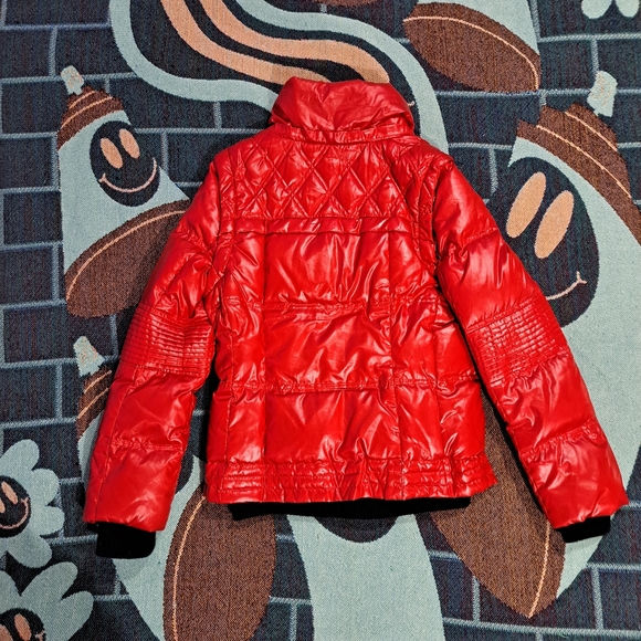 🌈ONLY RED MOTO PUFFER COAT/VEST -XS - Picture 2 of 12